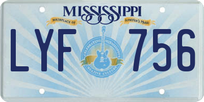 MS license plate LYF756