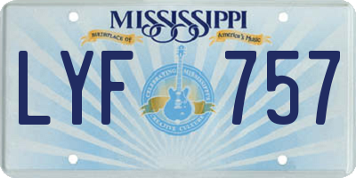 MS license plate LYF757