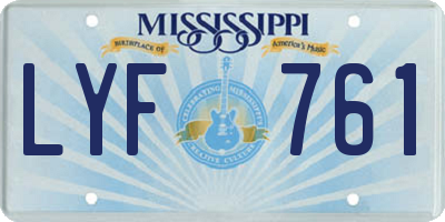 MS license plate LYF761