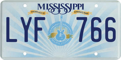MS license plate LYF766