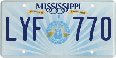 MS license plate LYF770