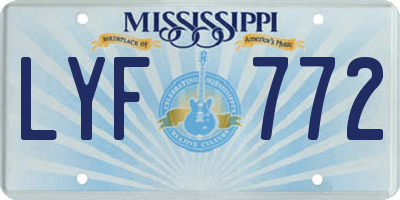 MS license plate LYF772