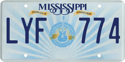MS license plate LYF774