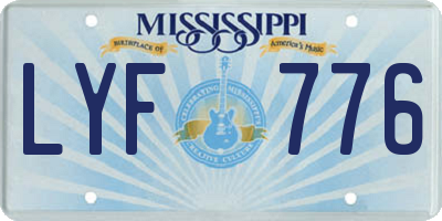 MS license plate LYF776