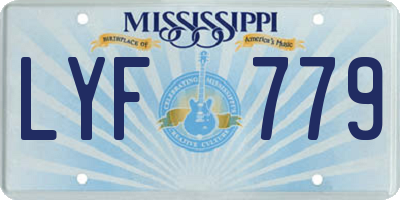 MS license plate LYF779