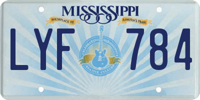 MS license plate LYF784