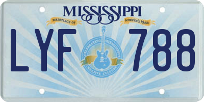 MS license plate LYF788