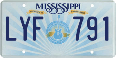 MS license plate LYF791