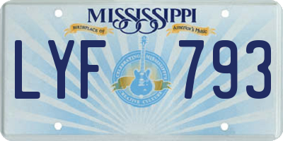 MS license plate LYF793