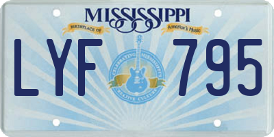 MS license plate LYF795