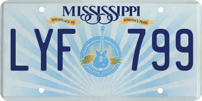 MS license plate LYF799