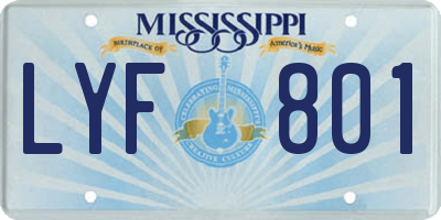 MS license plate LYF801