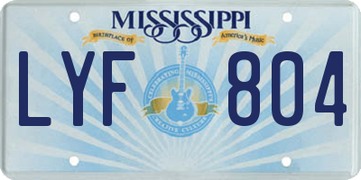 MS license plate LYF804