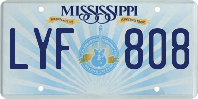 MS license plate LYF808