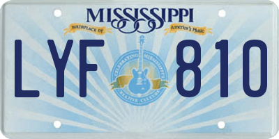 MS license plate LYF810