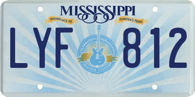 MS license plate LYF812