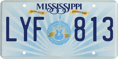 MS license plate LYF813