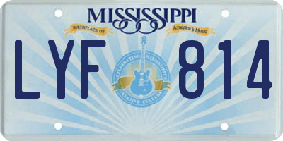 MS license plate LYF814