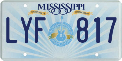 MS license plate LYF817