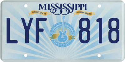 MS license plate LYF818