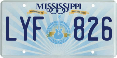 MS license plate LYF826