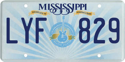 MS license plate LYF829