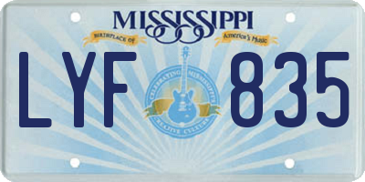 MS license plate LYF835
