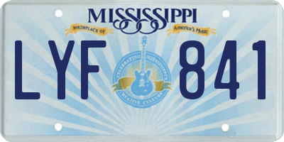 MS license plate LYF841