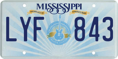 MS license plate LYF843