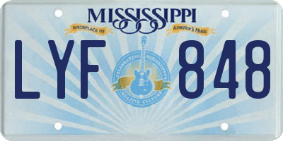 MS license plate LYF848