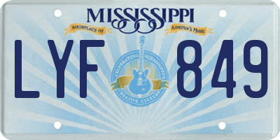 MS license plate LYF849