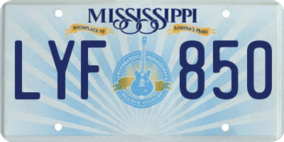 MS license plate LYF850
