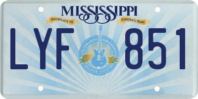 MS license plate LYF851