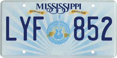 MS license plate LYF852