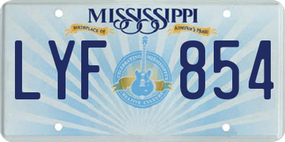 MS license plate LYF854
