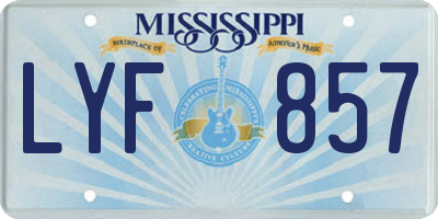 MS license plate LYF857