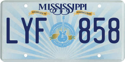 MS license plate LYF858