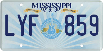 MS license plate LYF859