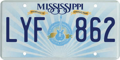 MS license plate LYF862