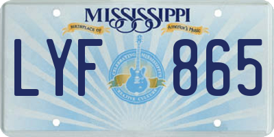 MS license plate LYF865