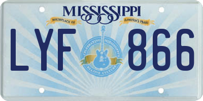 MS license plate LYF866