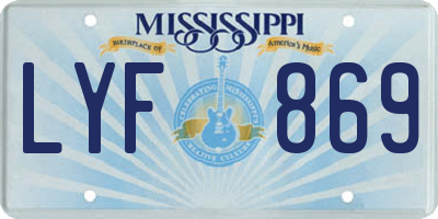 MS license plate LYF869