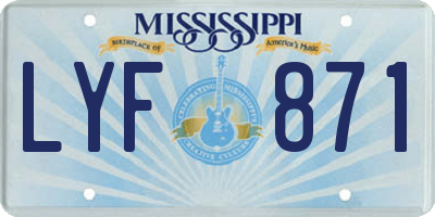 MS license plate LYF871