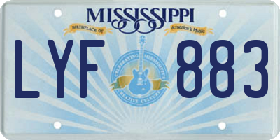 MS license plate LYF883