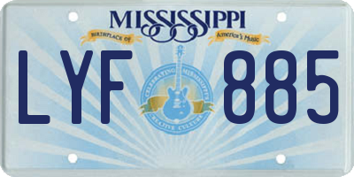 MS license plate LYF885