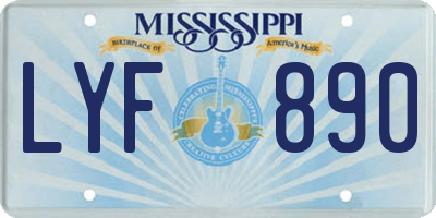 MS license plate LYF890
