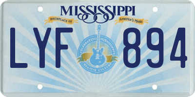 MS license plate LYF894