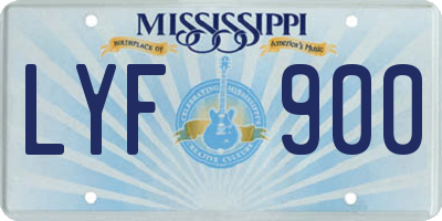 MS license plate LYF900