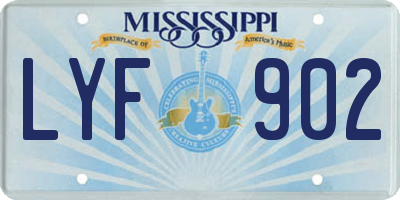 MS license plate LYF902