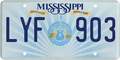 MS license plate LYF903